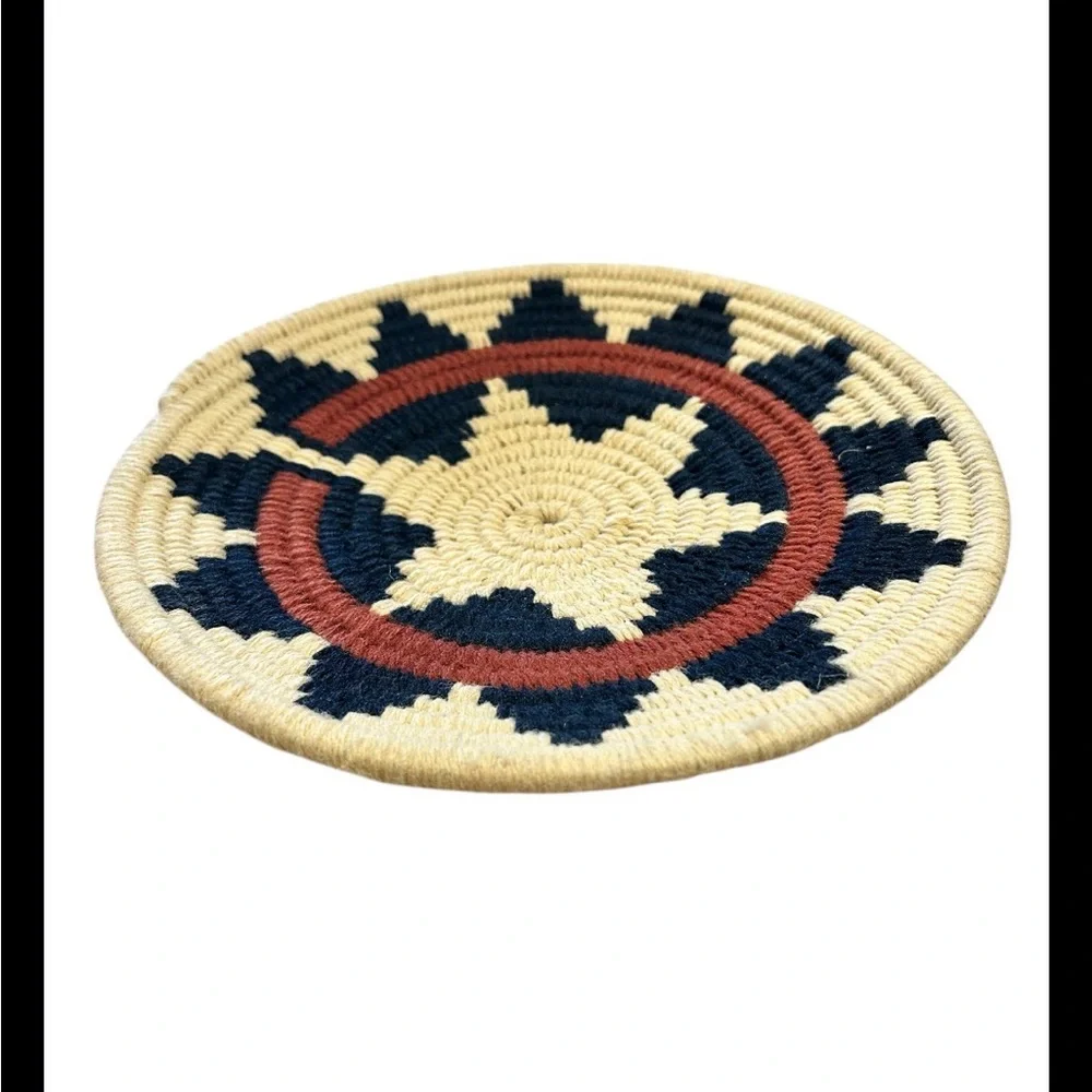 Vintage Hand Woven Coiled Southwestern Navajo Wedding Basket 9” - Picture 2 of 3